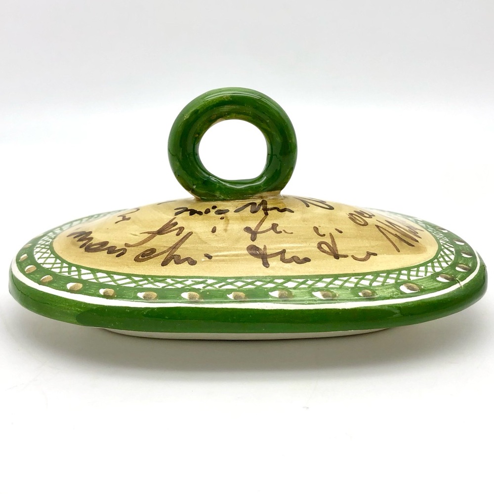 Italian Pottery Sugar Canister Zucchero With Lid Hand Painted Butterfly - Picture 8 of 13